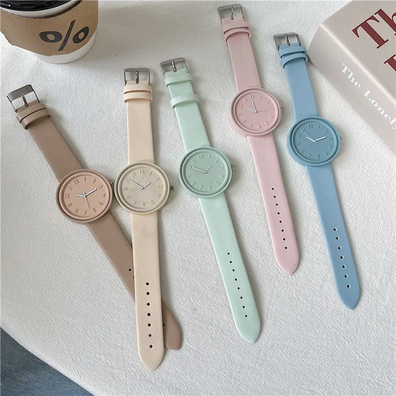 Minimalist Thin Watch - Женские часы Makaron Color Series, модные