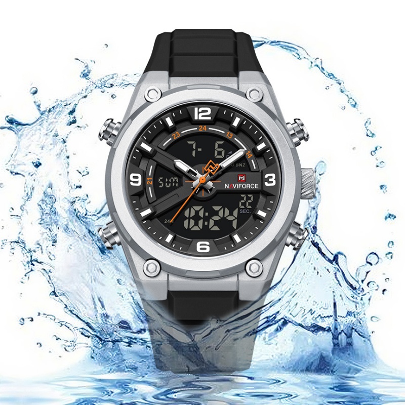Analog Quartz Watch - Мужские часы NAVIFORCE с двойным дисплеем,