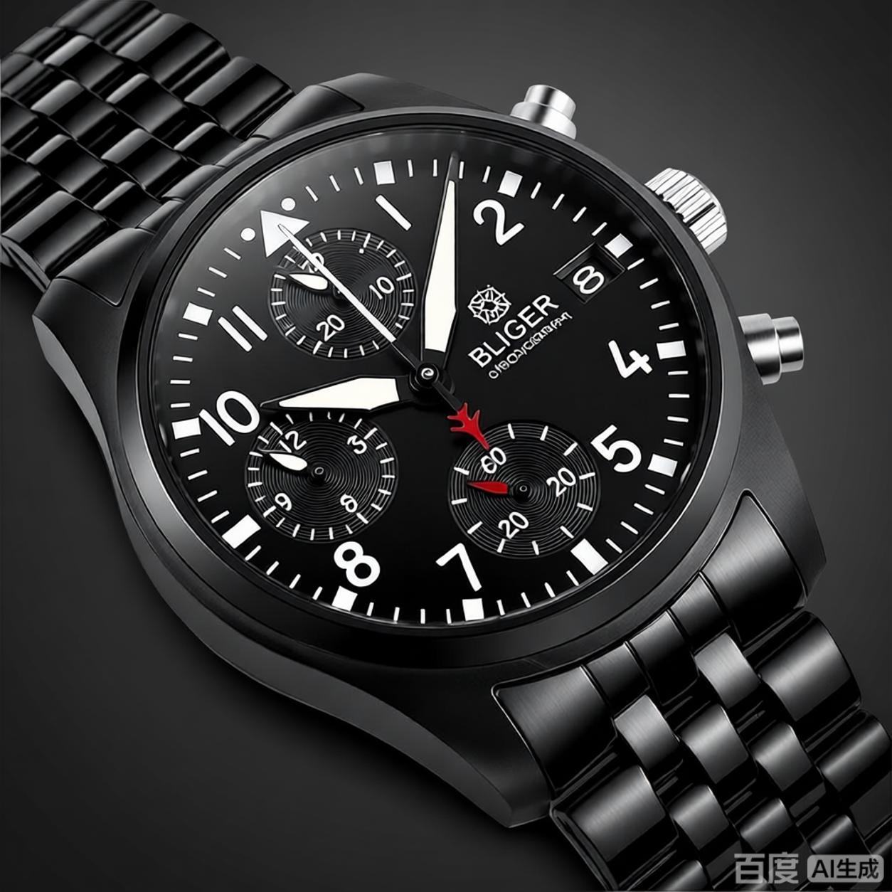 Часы BLIGER, полностью черные, – обзор и цена Analog Quartz Watch