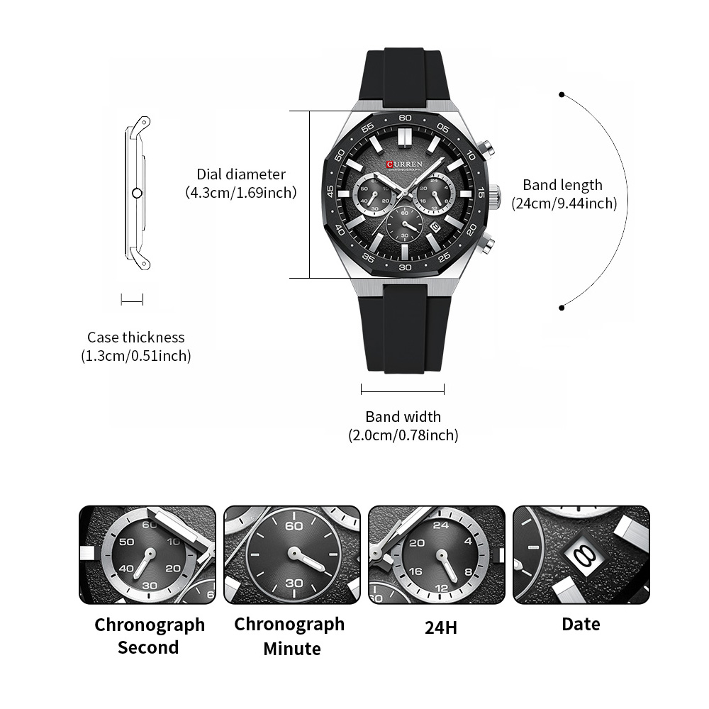 Мужские спортивные часы CURREN – обзор и цена Analog Quartz Watch