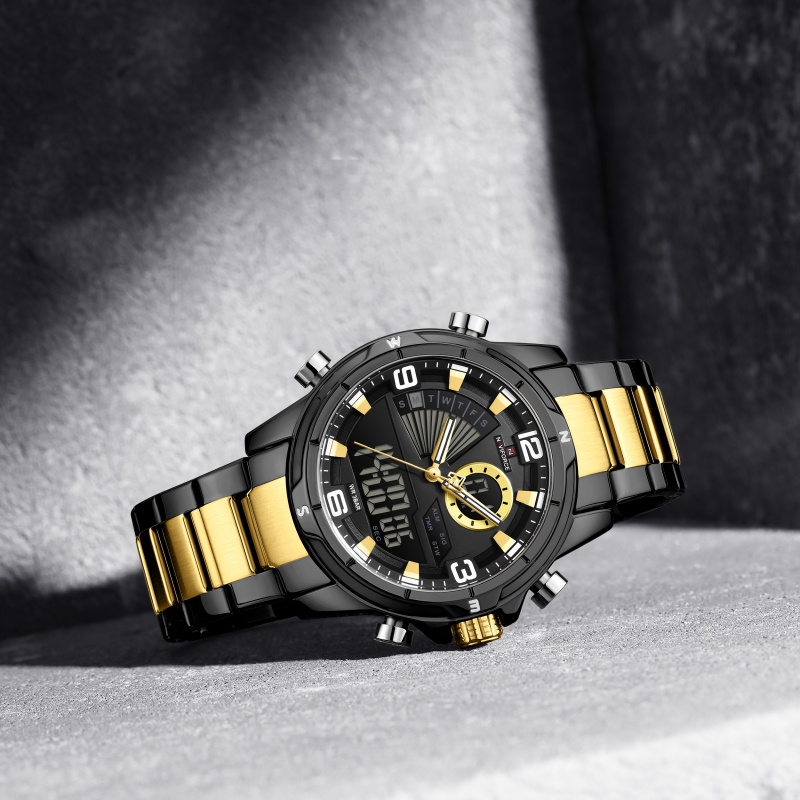 Мужские часы NAVIFORCE с двойн – обзор и цена Analog Quartz Watch