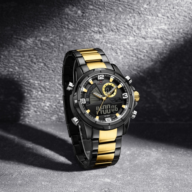 Мужские часы NAVIFORCE с двойн – обзор и цена Analog Quartz Watch